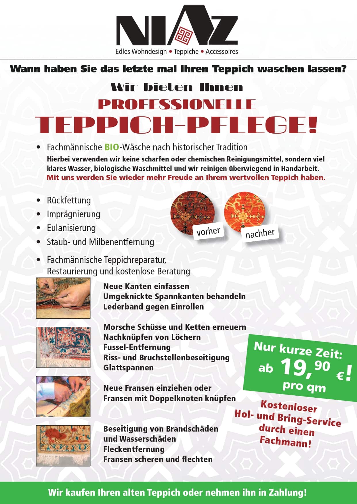 Service professionelle Teppichreinigung